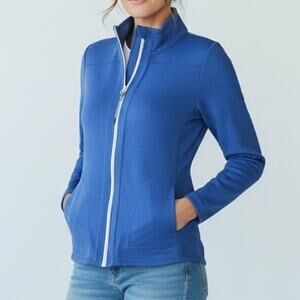 Talbots Royal Blue Cotton Blend Full Zip Athletic Jacket Size Small